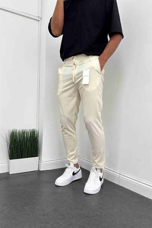 Wholesale Mens Cream Slim Fit Pants