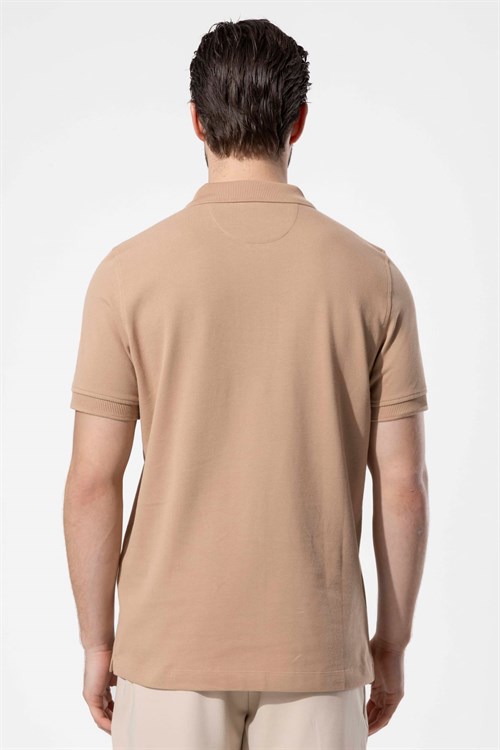 Wholesale Mens Dark Beige Polo T-Shirt