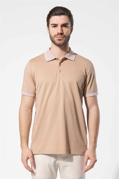 Wholesale Mens Dark Beige Polo T-Shirt