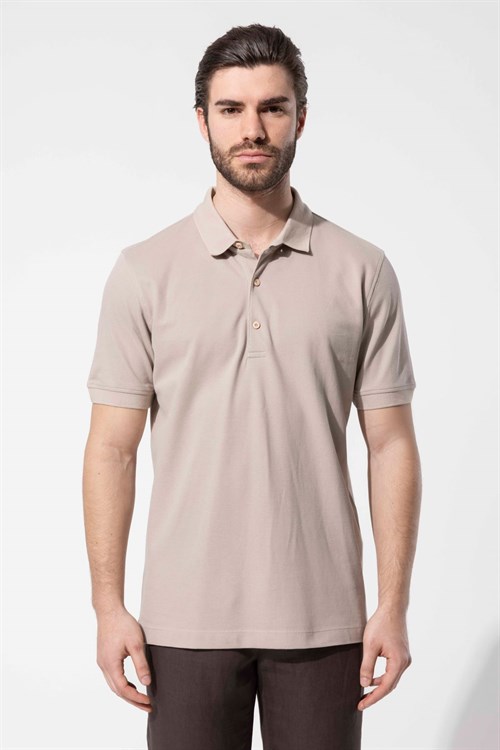 Wholesale Mens Dark Beige Polo T-Shirt