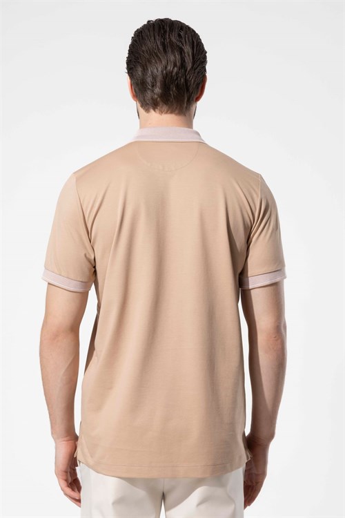 Wholesale Mens Dark Beige Polo T-Shirt