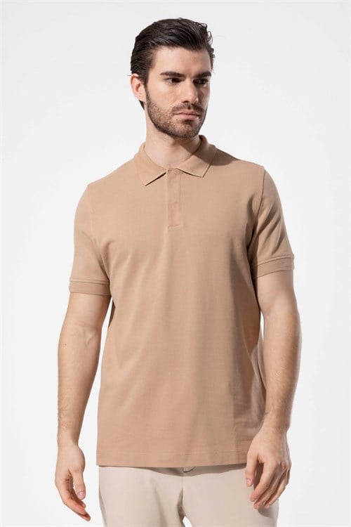 Wholesale Mens Dark Beige Polo T-Shirt