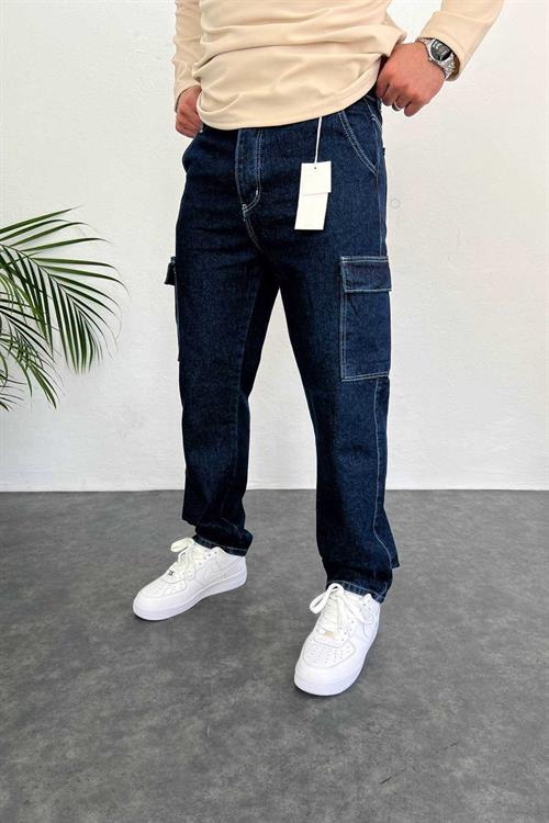 Wholesale Mens Dark Blue Baggy Jeans