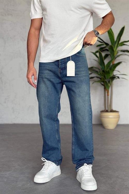 Wholesale Mens Dark Blue Baggy Jeans