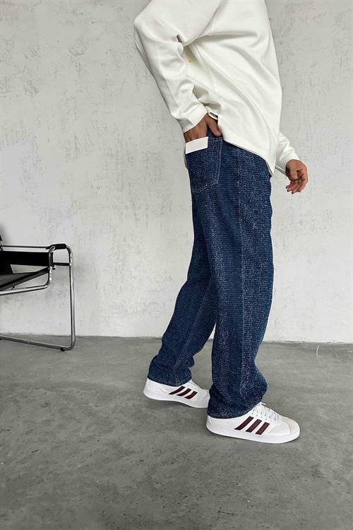 Wholesale Mens Dark Blue Baggy Jeans