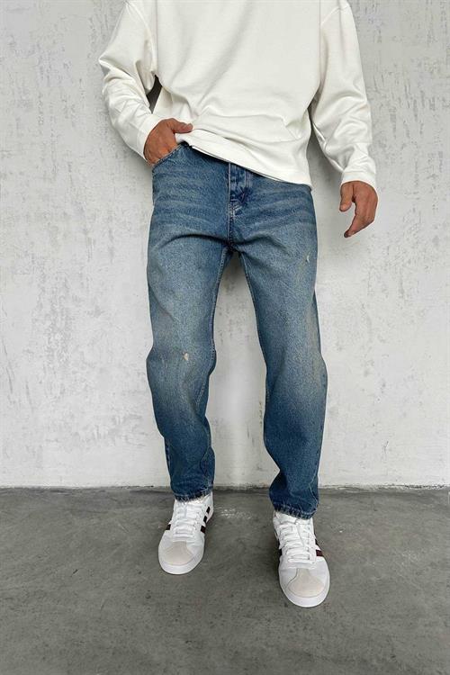 Wholesale Mens Dark Blue Relaxed Fit Jeans