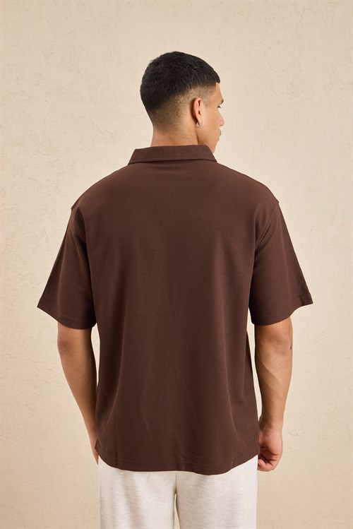 Wholesale Mens Dark Brown Regular Fit Polo Shirt