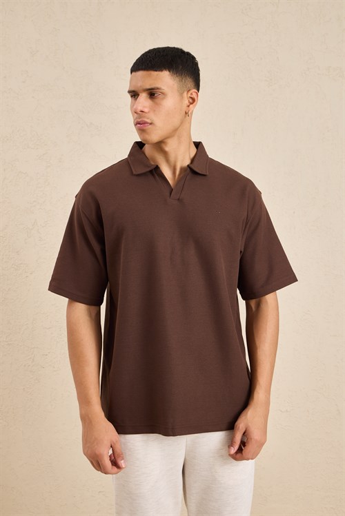 Wholesale Mens Dark Brown Regular Fit Polo Shirt