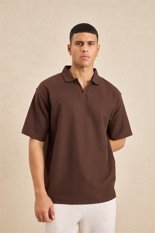 Wholesale Mens Dark Brown Regular Fit Polo Shirt