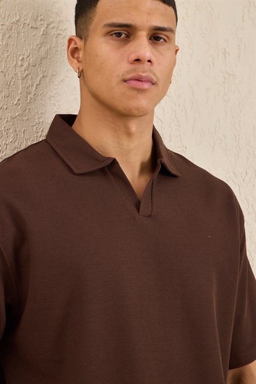 Wholesale Mens Dark Brown Regular Fit Polo Shirt