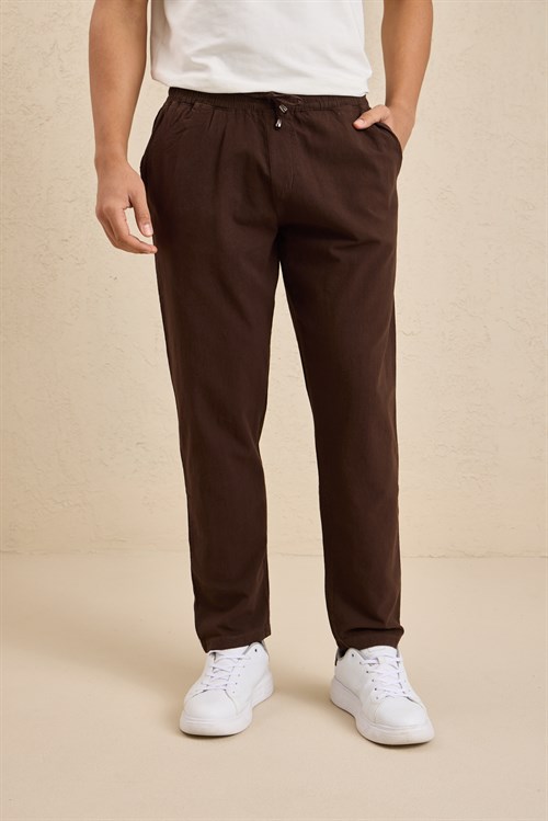 Wholesale Mens Dark Brown Relaxed Fit Meridian Fabric Sweatpants