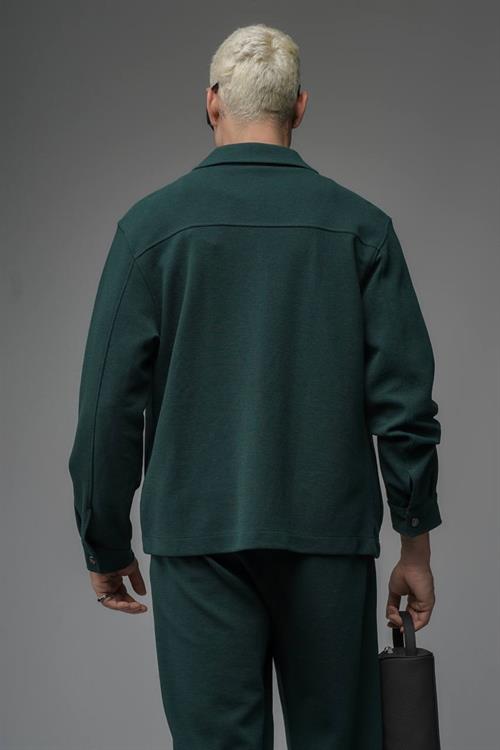 Wholesale Mens Dark Green Zip-Up Suit 