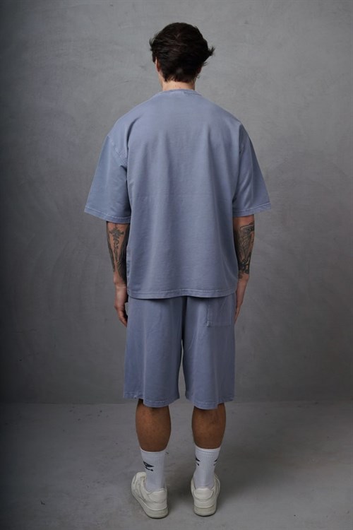 Wholesale Mens Dark Lilac T-Shirt and Shorts Set