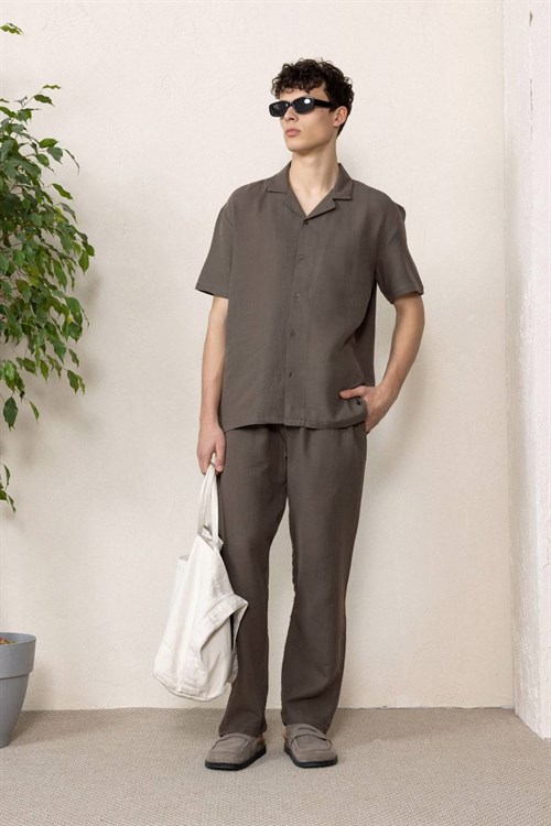 Wholesale Mens Dark Mink Muslin Baggy Sweatpants