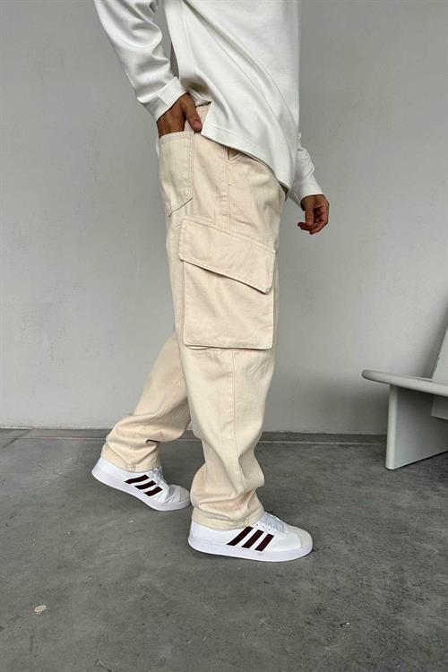 Wholesale Mens Ecru Baggy Pants