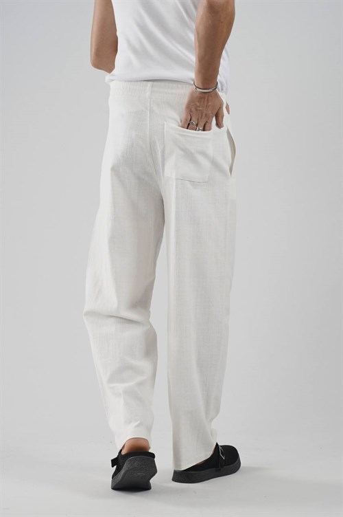 Wholesale Mens Ecru Baggy Pants