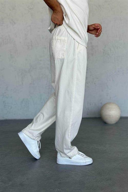 Wholesale Mens Ecru Baggy Pants