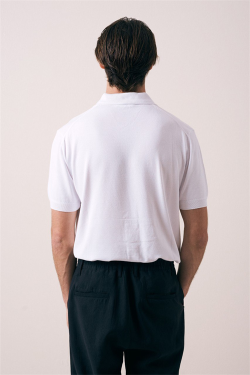 Wholesale Mens Ecru Knit Polo Shirt