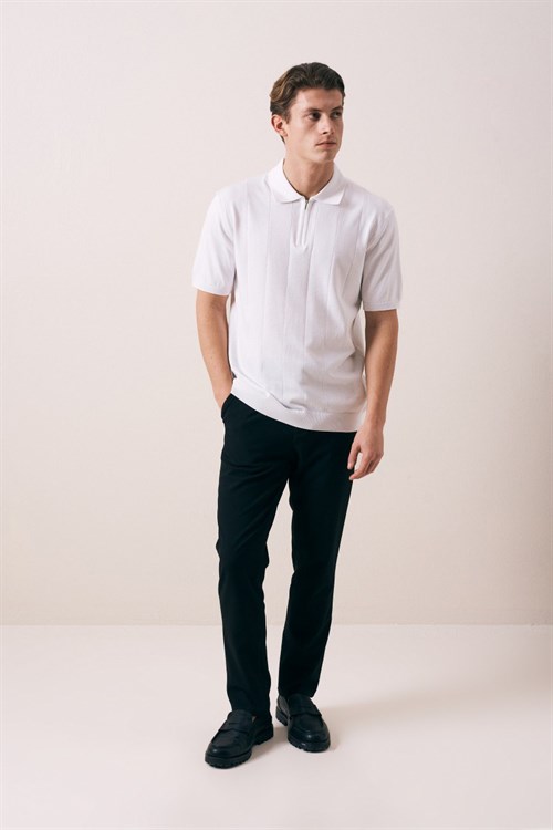 Wholesale Mens Ecru Knit Polo T-Shirt