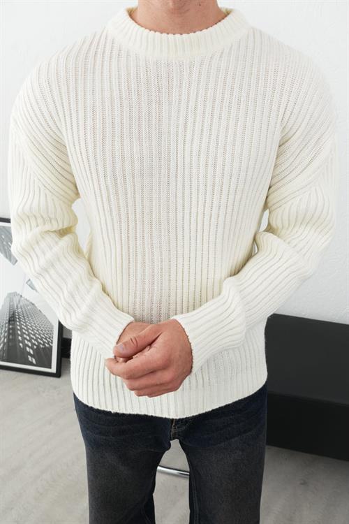 Wholesale Mens Ecru Knit Sweater