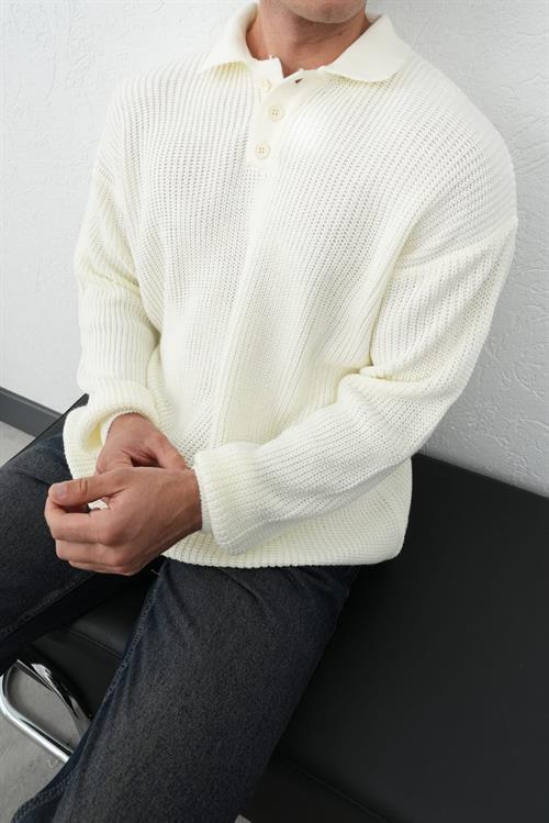Wholesale Mens Ecru Knit Sweater