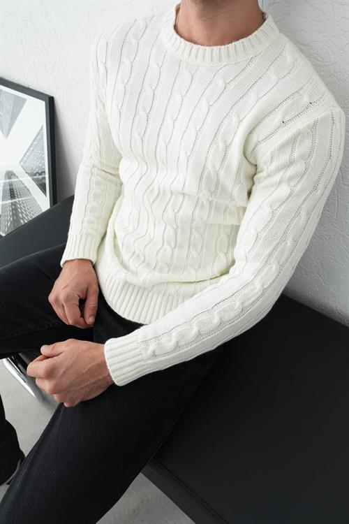 Wholesale Mens Ecru Knit Sweater