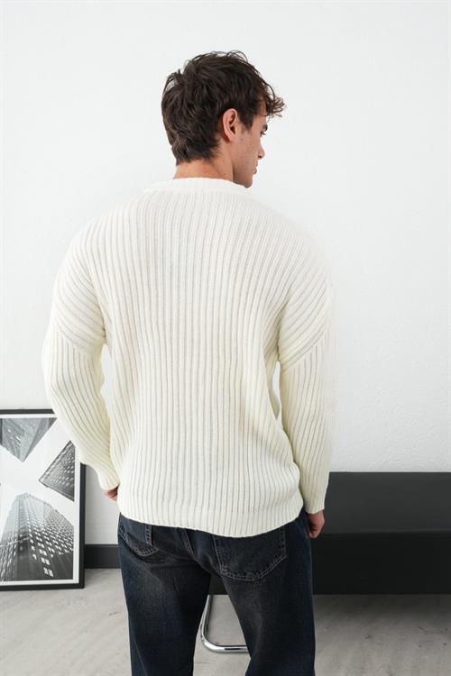 Wholesale Mens Ecru Knit Sweater