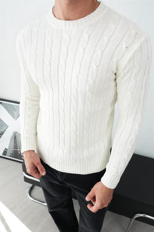 Wholesale Mens Ecru Knit Sweater