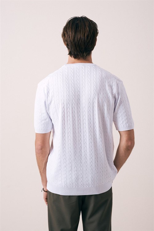 Wholesale Mens Ecru Knit T-Shirt