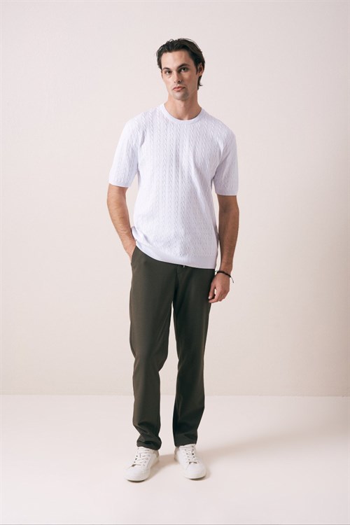 Wholesale Mens Ecru Knit T-Shirt