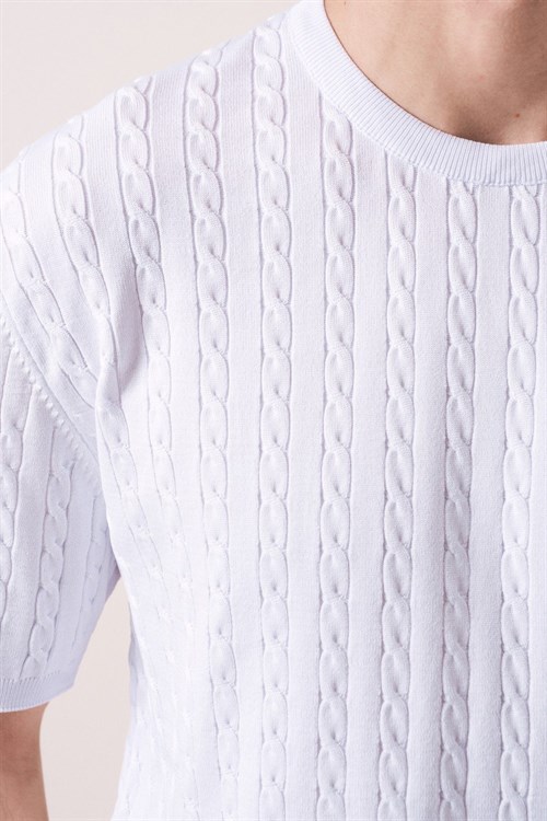 Wholesale Mens Ecru Knit T-Shirt