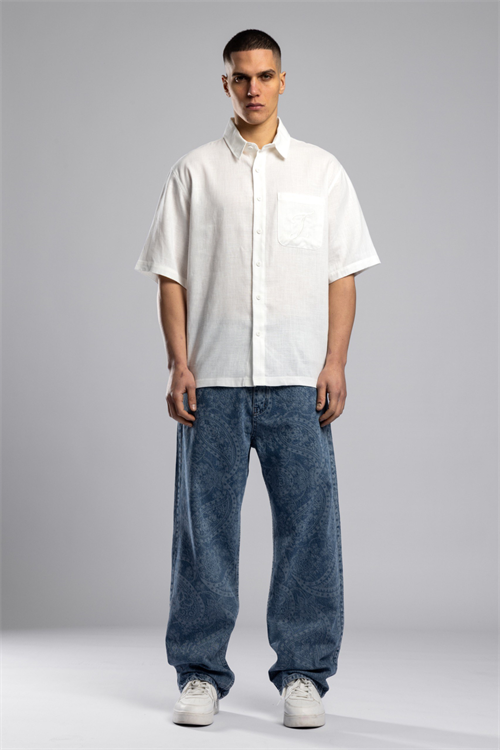 Wholesale Mens Ecru Linen Shirt