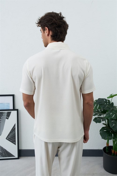 Wholesale Mens Ecru  Polo T-Shirt