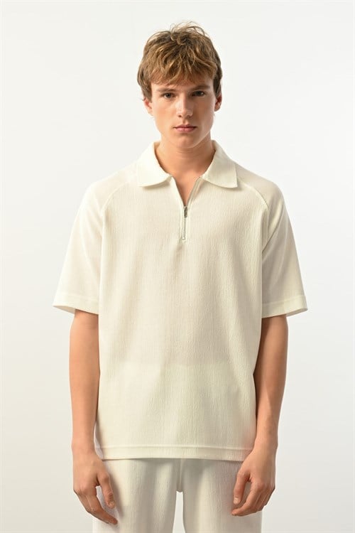 Wholesale Mens Ecru Polo T-Shirt