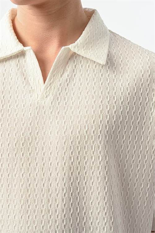 Wholesale Mens Ecru Polo T-Shirt