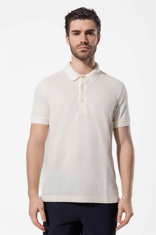 Wholesale Mens Ecru Polo T-Shirt
