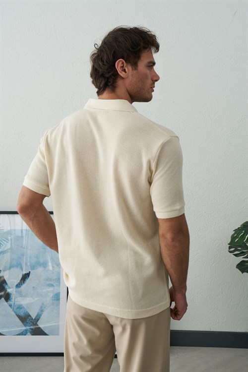 Wholesale Mens Ecru  Polo T-Shirt