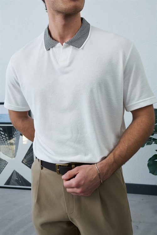 Wholesale Mens Ecru Polo T-Shirt