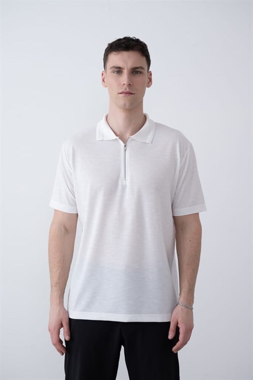 Wholesale Mens Ecru Polo T-Shirt