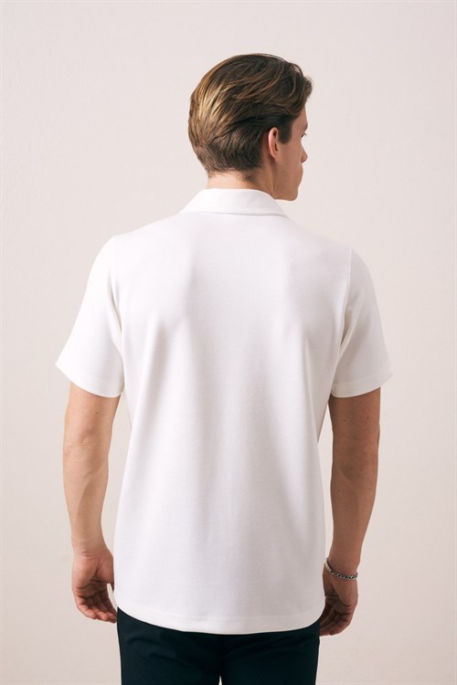 Wholesale Mens Ecru Polo T-Shirt