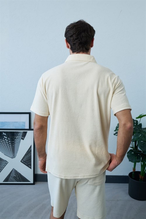 Wholesale Mens Ecru Polo T-Shirt