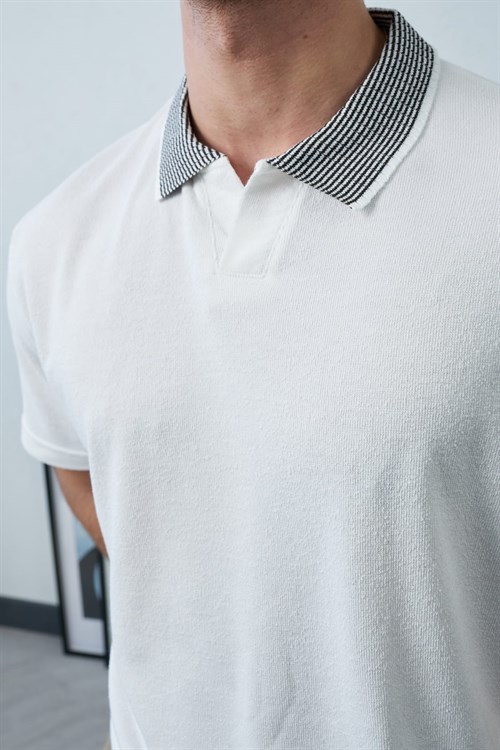 Wholesale Mens Ecru Polo T-Shirt