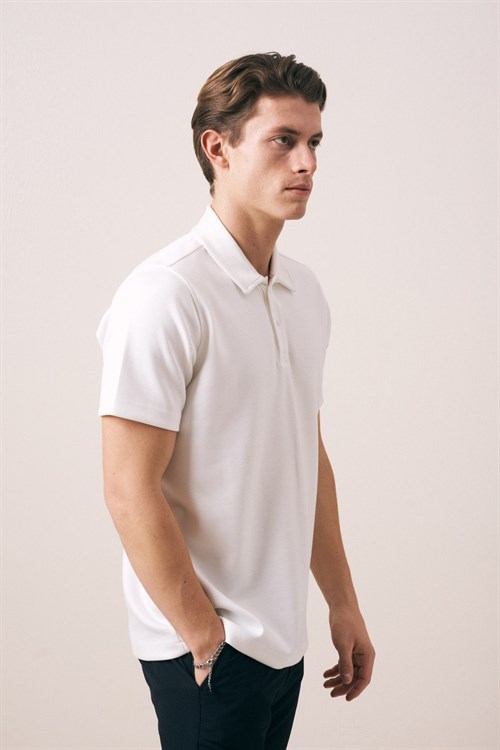 Wholesale Mens Ecru Polo T-Shirt