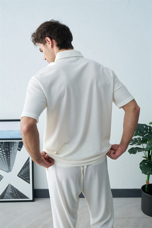 Wholesale Mens Ecru Polo T-Shirt