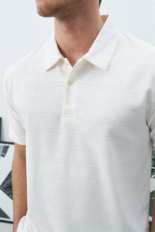 Wholesale Mens Ecru Polo T-Shirt
