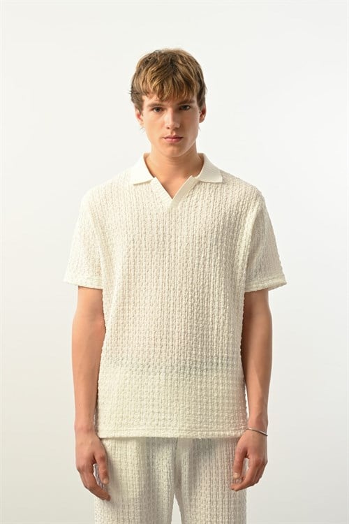 Wholesale Mens Ecru Polo T-Shirt