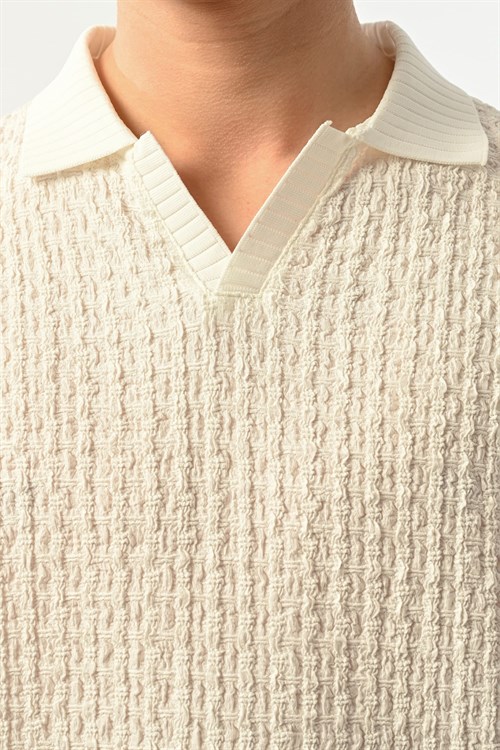 Wholesale Mens Ecru Polo T-Shirt