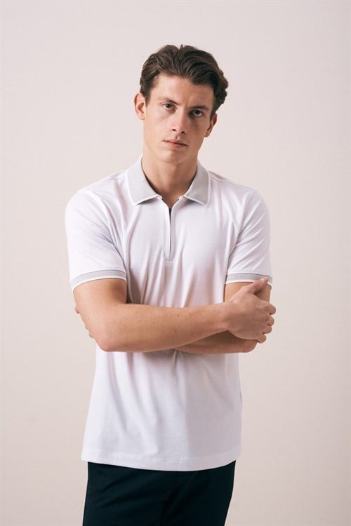 Wholesale Mens Ecru Polo T-Shirt