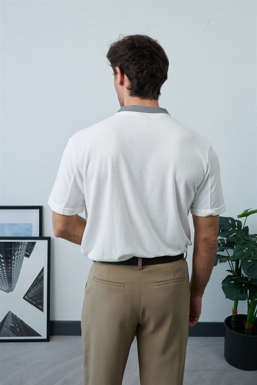 Wholesale Mens Ecru Polo T-Shirt