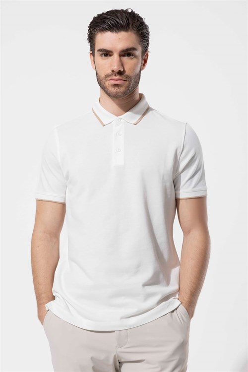 Wholesale Mens Ecru Polo T-Shirt